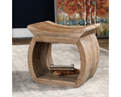 Elm Wood Accent Stool