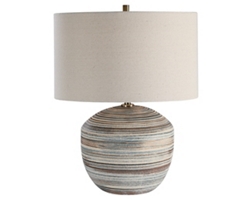 Signature Accents Ceramic Striped Accent Lamp - 17"Wx17"Dx22"H