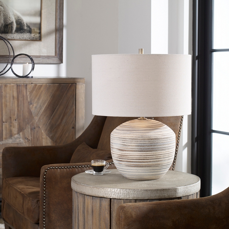Joseph ジョゼフ　カシミヤ100%　ボリュームリブスヌード　ライトグレー Signature Accents Ceramic Striped Accent Lamp - 17