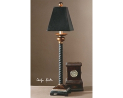 Antiqued Twisted Base Lamp