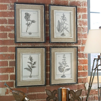 Floral Framed Prints, Set of Four