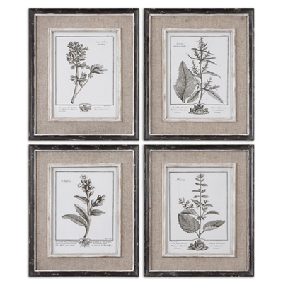 Black and White Print/Distressed Black Frame