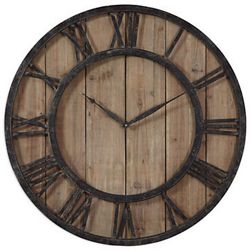 30" Wood and Metal Wall Clock