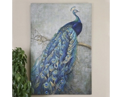 Peacock Hand Painted Wall Art