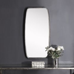 Rounded Rectangle Antiqued Mirror - 20"Wx40"H