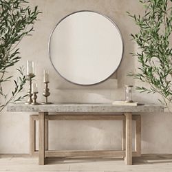 Rounded Antiqued Mirror - 35"Wx35"H