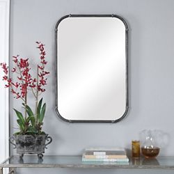Rustic Rounded Square Mirror - 25"Wx37"H