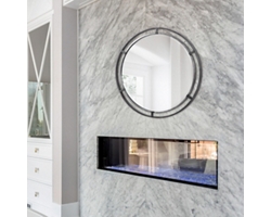Double Framed Round Mirror - 30"Wx30"H
