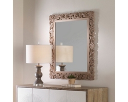 Natural Ornate Mirror - 31"Wx37"H