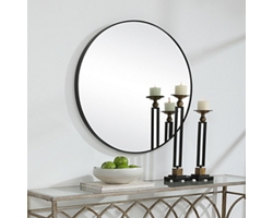 Round Black Mirror - 34"Wx34"H