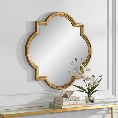 Quatrefoil Gold Mirror - 34"Wx34"H