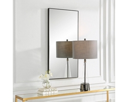 Thin Framed Black Mirror - 20"Wx40"H