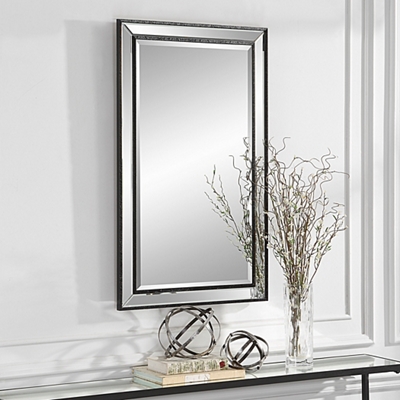 Rectangular Double Framed Black Mirror - 24"Wx40"H