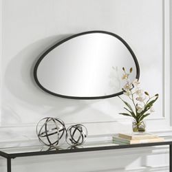 Matte Black Irregular Mirror - 21"Wx36"H