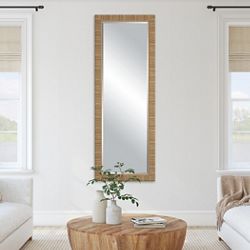 Textured Rattan Wrapped Full Length Mirror -25"Wx70"H