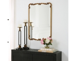 Gold Ornate Rectangular Mirror - 22"Wx32"H