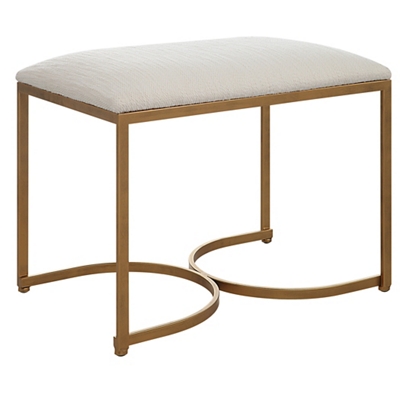 Brushed Brass/Crisp White Textured Fabric