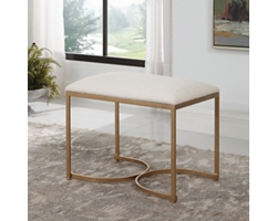 Antiqued Brass Iron Bench
