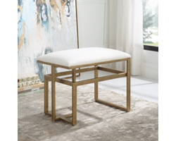 Antiqued Brushed Brass Bench