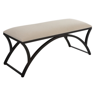 Black Iron Frame/Upholstered Oatmeal Cotton