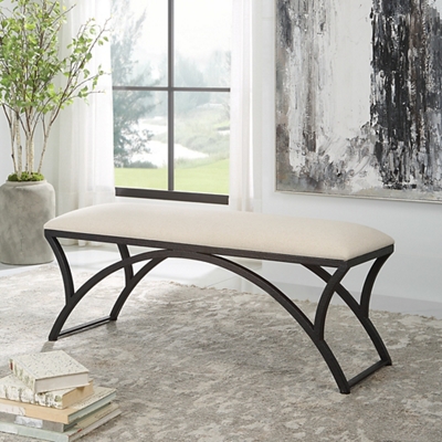 Black store iron bench