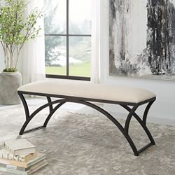 Arched Black Iron Bench