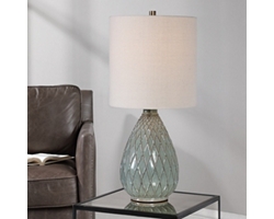 Aqua Rusted Ceramic Table Lamp