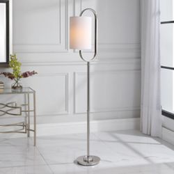 Oval Polished Nickel Floor Lamp