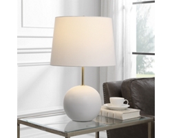 Sphere Base White & Gold Ceramic Table Lamp