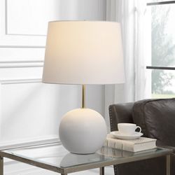 Sphere Base White & Gold Ceramic Table Lamp
