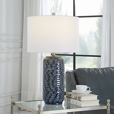 Wave Blue Ceramic Table Lamp