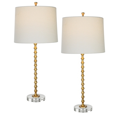Gold Leaf Finish/Crystal Foot
