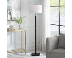 Black Embellished Gold Floor Lamp