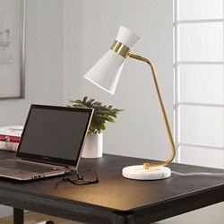 Gold with Marble Base Desk Lamp