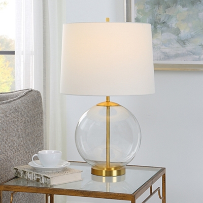 Glass sphere best sale table lamp