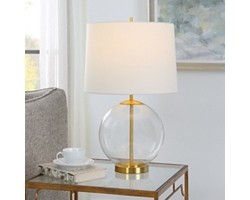 Clear Glass Sphere Body Table Lamp