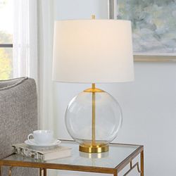 Clear Glass Sphere Body Table Lamp