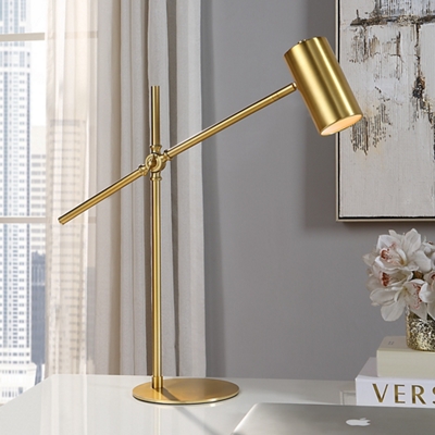 Brushed gold store desk lamp