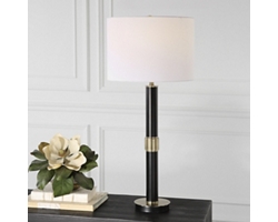 Slender Black Metal Table Lamp