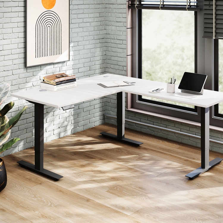 Upward Reversible Height Adjustable L-Shaped Standing Desk - 60