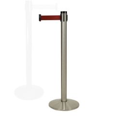 Polished Aluminum Crowd Control Post with 10' Belt - 40"H