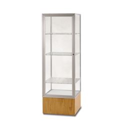 Lockable Display Case with Oak Base - 72" H