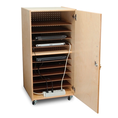 Mobile Ten Slot Laptop Storage Cabinet 41 H By Whitney Brothers