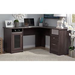 Cabot L-Desk with Storage Cabinet and File Drawer - 60"W