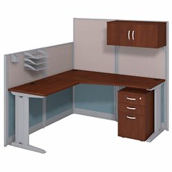 Office-in-an-Hour L-Shaped Workstation w/ Storage - 65"W x 65"D