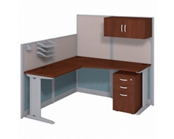Office-in-an-Hour L-Shaped Workstation w/ Storage - 65"W x 65"D