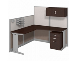 Office-in-an-Hour L-Shaped Workstation w/ Storage - 65"W x 65"D