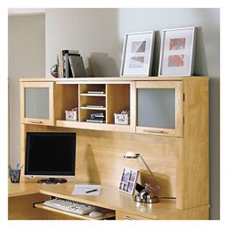 Somerset Hutch for L Desk with Cubby Shelves and Closed Storage - 71"W