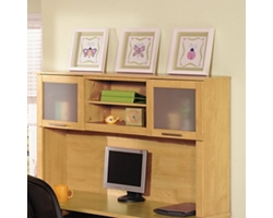Somerset Hutch for L Desk with Cubby Shelves and Closed Storage - 60"W