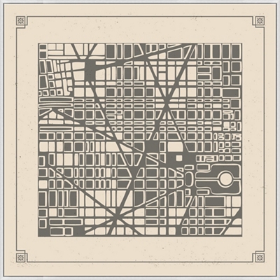 Map City Plan-Gallery Wrapped Canvas